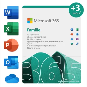 Microsoft 365 Famille 6-PC/MAC 1 an